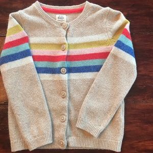Mini Boden cardigan sweater. 5/6 striped